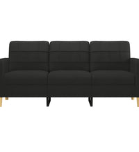 3-Sitzer-Sofa Schwarz 180 cm Stoff