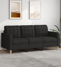 3-Sitzer-Sofa Schwarz 180 cm Stoff