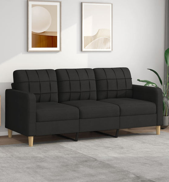 3-Sitzer-Sofa Schwarz 180 cm Stoff