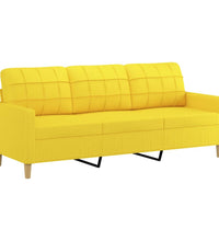 3-Sitzer-Sofa Hellgelb 180 cm Stoff