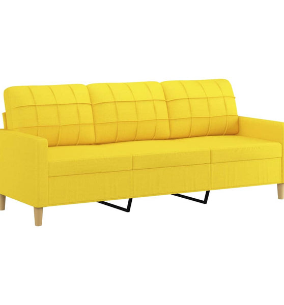3-Sitzer-Sofa Hellgelb 180 cm Stoff