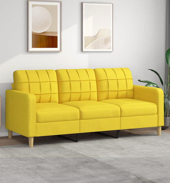 3-Sitzer-Sofa Hellgelb 180 cm Stoff