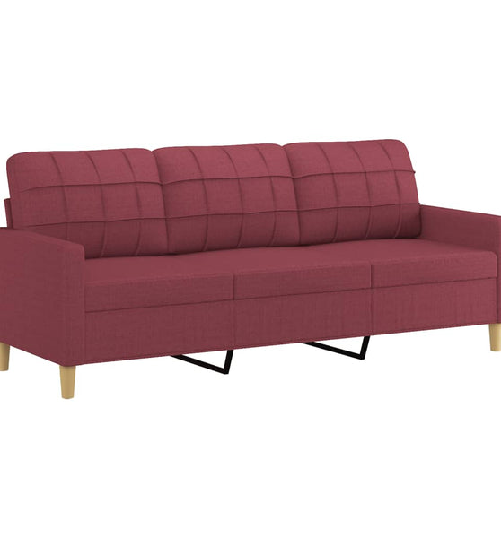 3-Sitzer-Sofa Weinrot 180 cm Stoff