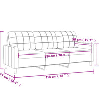 3-Sitzer-Sofa Weinrot 180 cm Stoff