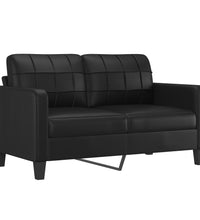 2-Sitzer-Sofa Schwarz 140 cm Kunstleder