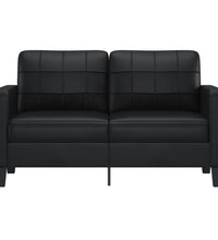 2-Sitzer-Sofa Schwarz 140 cm Kunstleder