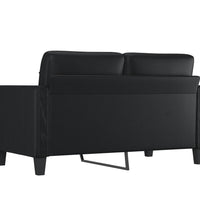 2-Sitzer-Sofa Schwarz 140 cm Kunstleder