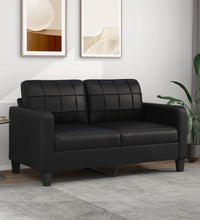 2-Sitzer-Sofa Schwarz 140 cm Kunstleder