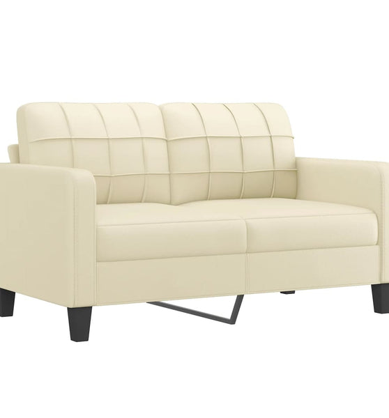 2-Sitzer-Sofa Creme 140 cm Kunstleder