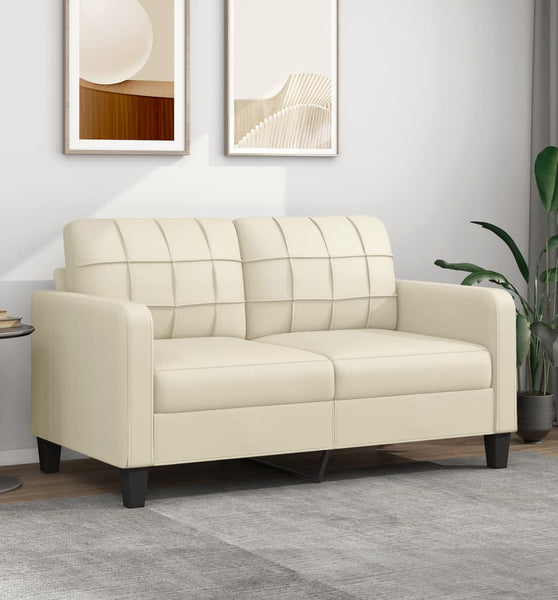 2-Sitzer-Sofa Creme 140 cm Kunstleder