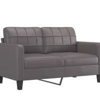 2-Sitzer-Sofa Grau 140 cm Kunstleder