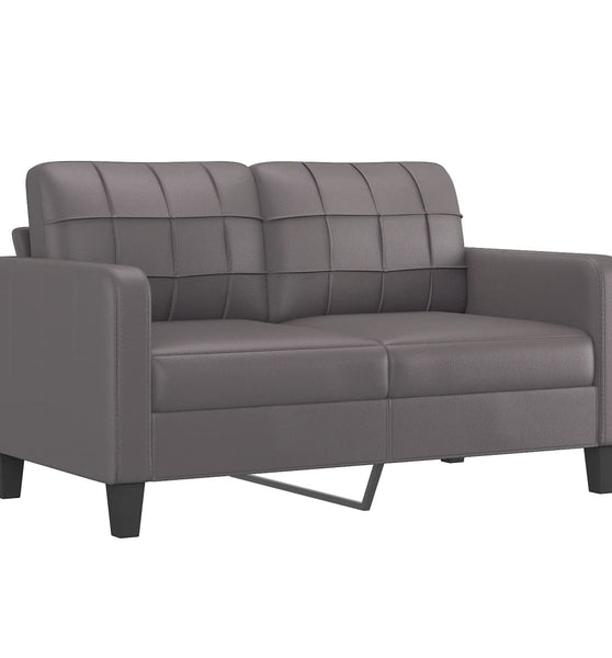 2-Sitzer-Sofa Grau 140 cm Kunstleder