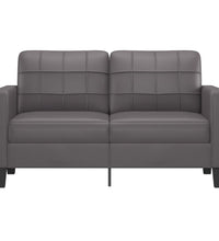 2-Sitzer-Sofa Grau 140 cm Kunstleder