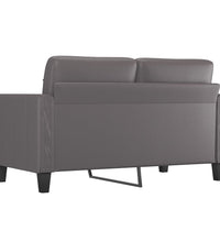2-Sitzer-Sofa Grau 140 cm Kunstleder