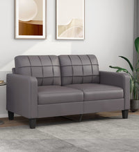 2-Sitzer-Sofa Grau 140 cm Kunstleder