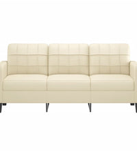 3-Sitzer-Sofa Creme 180 cm Kunstleder
