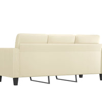 3-Sitzer-Sofa Creme 180 cm Kunstleder
