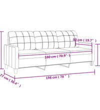 3-Sitzer-Sofa Creme 180 cm Kunstleder