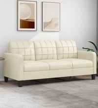 3-Sitzer-Sofa Creme 180 cm Kunstleder