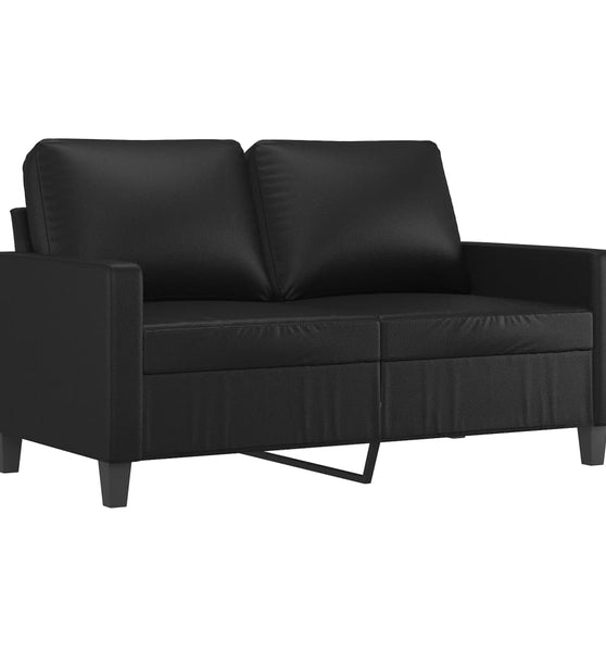 2-Sitzer-Sofa Schwarz 120 cm Kunstleder
