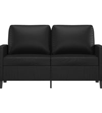 2-Sitzer-Sofa Schwarz 120 cm Kunstleder
