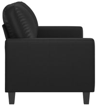 2-Sitzer-Sofa Schwarz 120 cm Kunstleder