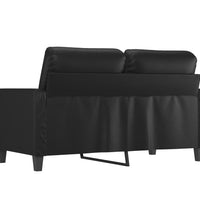 2-Sitzer-Sofa Schwarz 120 cm Kunstleder