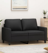 2-Sitzer-Sofa Schwarz 120 cm Kunstleder