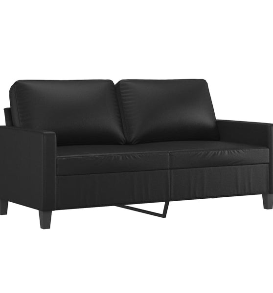 2-Sitzer-Sofa Schwarz 140 cm Kunstleder