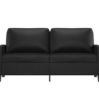 2-Sitzer-Sofa Schwarz 140 cm Kunstleder