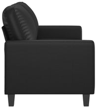 2-Sitzer-Sofa Schwarz 140 cm Kunstleder