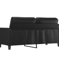 2-Sitzer-Sofa Schwarz 140 cm Kunstleder