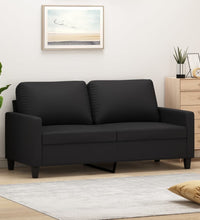 2-Sitzer-Sofa Schwarz 140 cm Kunstleder
