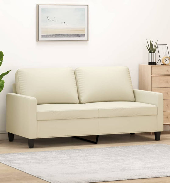 2-Sitzer-Sofa Creme 140 cm Kunstleder