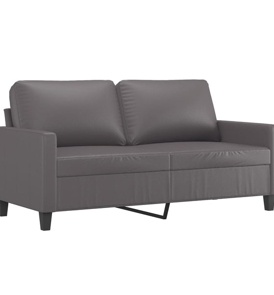 2-Sitzer-Sofa Grau 140 cm Kunstleder