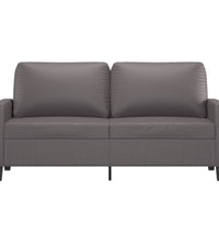 2-Sitzer-Sofa Grau 140 cm Kunstleder