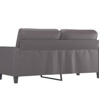 2-Sitzer-Sofa Grau 140 cm Kunstleder
