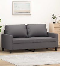 2-Sitzer-Sofa Grau 140 cm Kunstleder