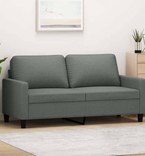 2-Sitzer-Sofa Dunkelgrau 140 cm Stoff
