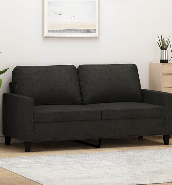 2-Sitzer-Sofa Schwarz 140 cm Stoff