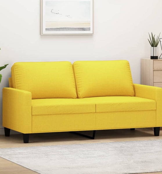 2-Sitzer-Sofa Hellgelb 140 cm Stoff