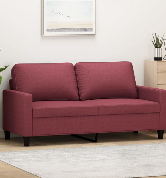 2-Sitzer-Sofa Weinrot 140 cm Stoff