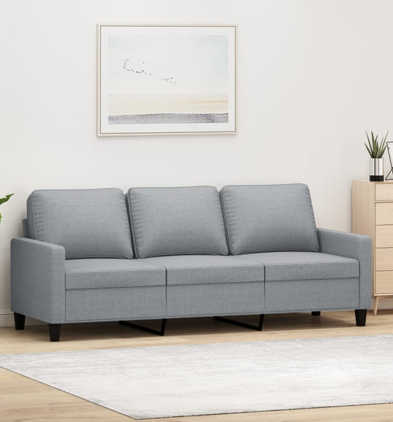 3-Sitzer-Sofa Hellgrau 180 cm Stoff