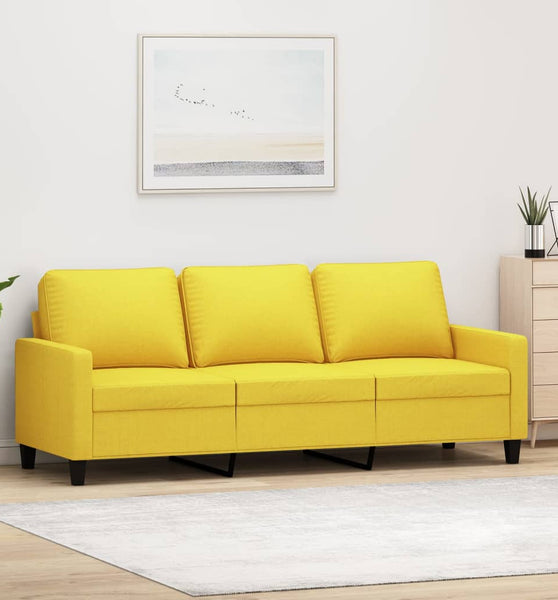 3-Sitzer-Sofa Hellgelb 180 cm Stoff