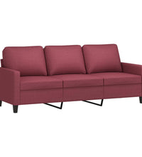3-Sitzer-Sofa Weinrot 180 cm Stoff