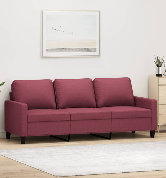 3-Sitzer-Sofa Weinrot 180 cm Stoff