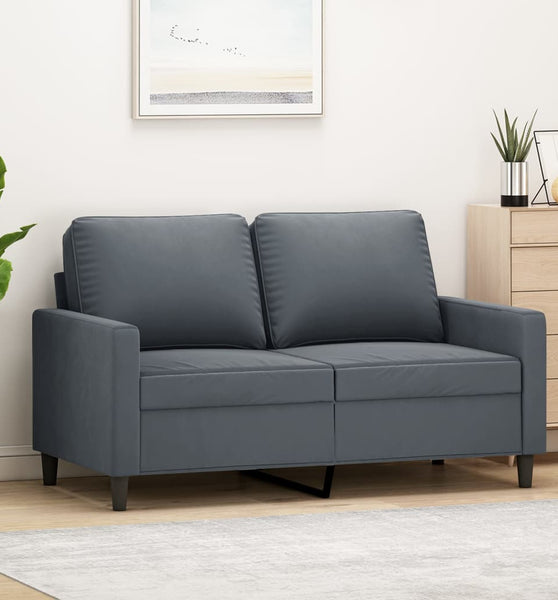 2-Sitzer-Sofa Dunkelgrau 120 cm Samt