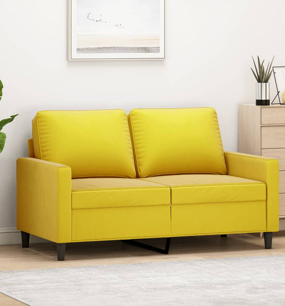 2-Sitzer-Sofa Gelb 120 cm Samt