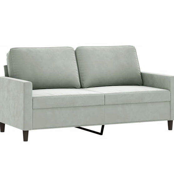 2-Sitzer-Sofa Hellgrau 140 cm Samt