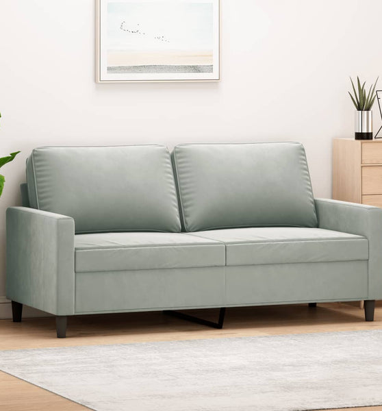 2-Sitzer-Sofa Hellgrau 140 cm Samt